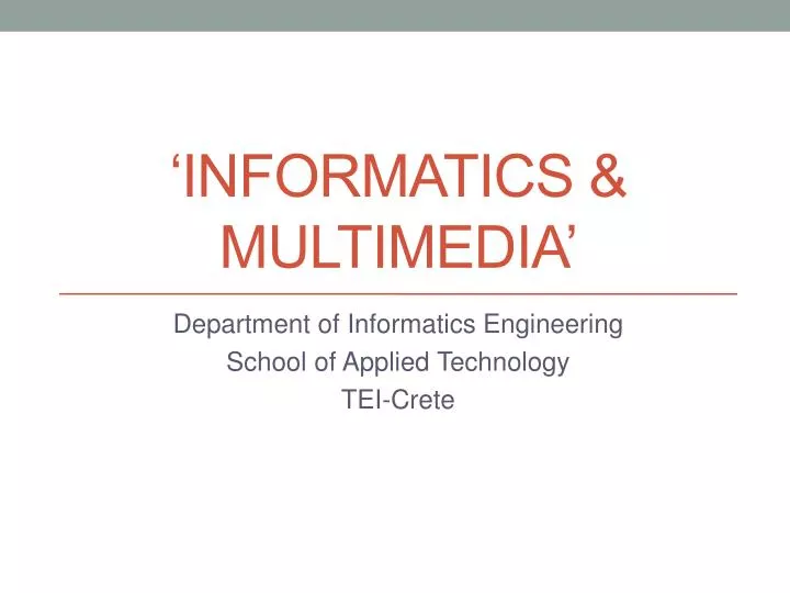 informatics multimedia