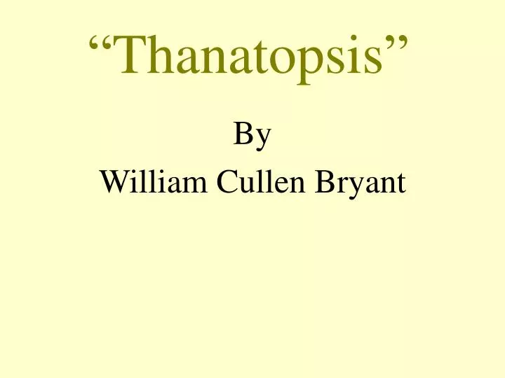 thanatopsis