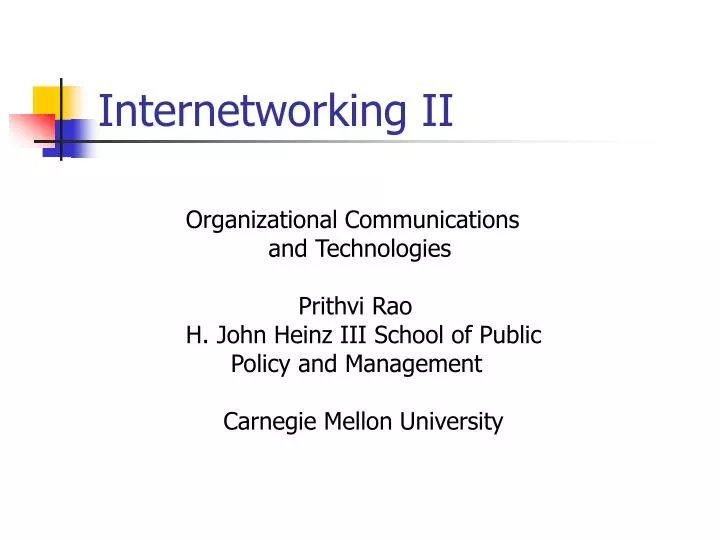 internetworking ii