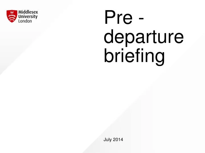 pre departure briefing