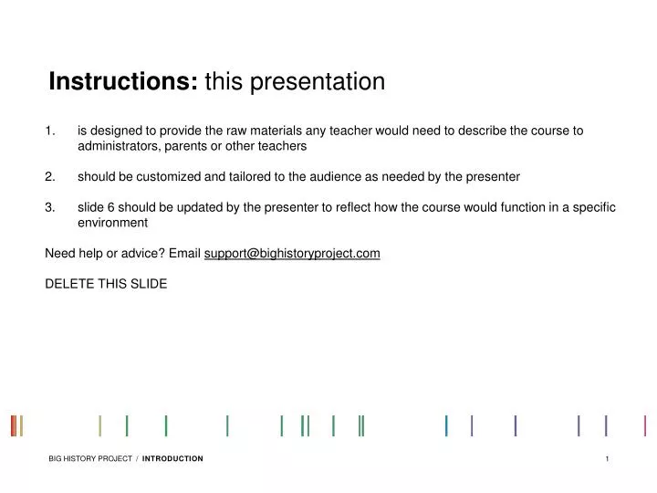 instructions this presentation