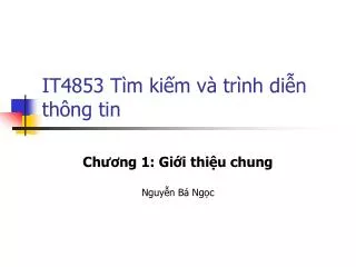 IT4853 Tìm kiếm và trình diễn thông tin