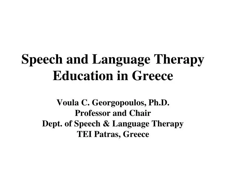speech and language therapy education in greece