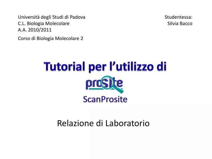 tutorial per l utilizzo di k scanprosite