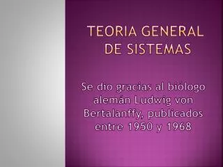 teoria general de sistemas