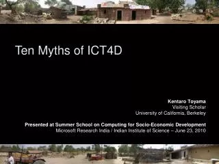 Ten Myths of ICT4D