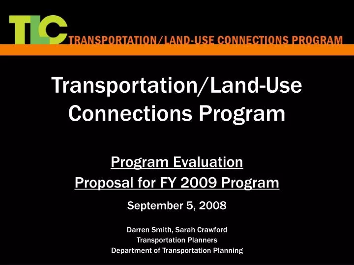 transportation land use connections program