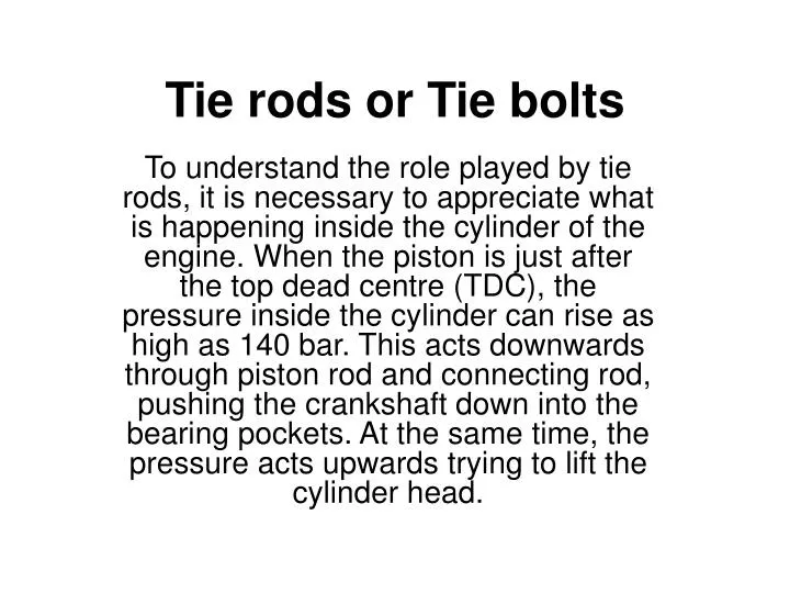 tie rods or tie bolts