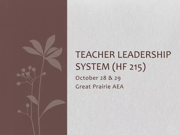 teacher leadership system hf 215