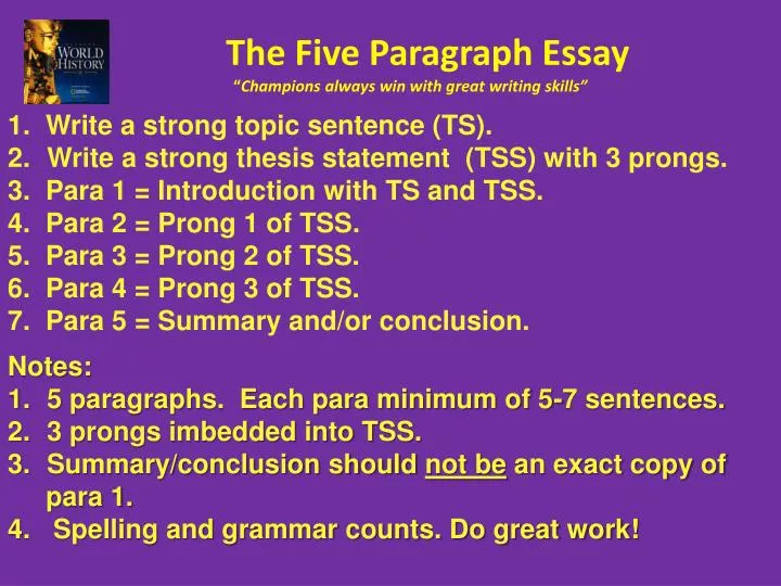 the five paragraph essay champions always win with great writing skills