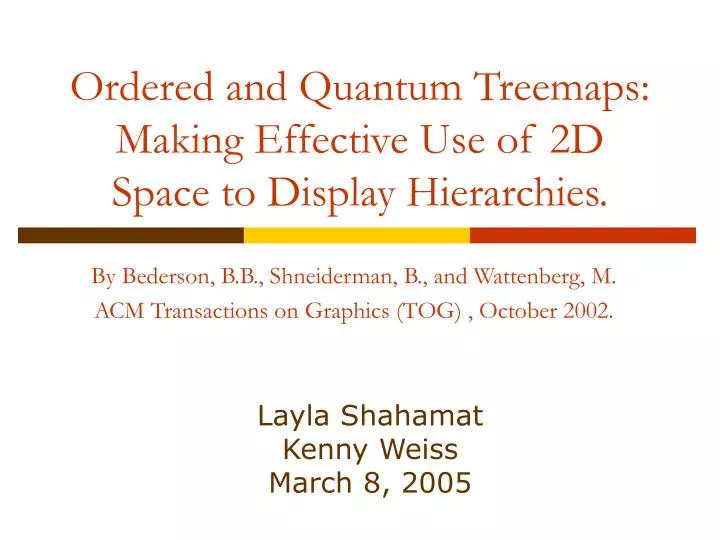 ordered and quantum treemaps making effective use of 2d space to display hierarchies