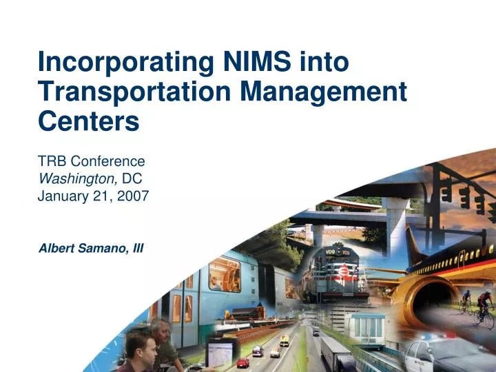 incorporating nims into transportation management centers