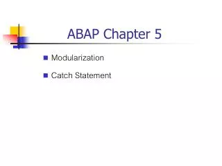 ABAP Chapter 5