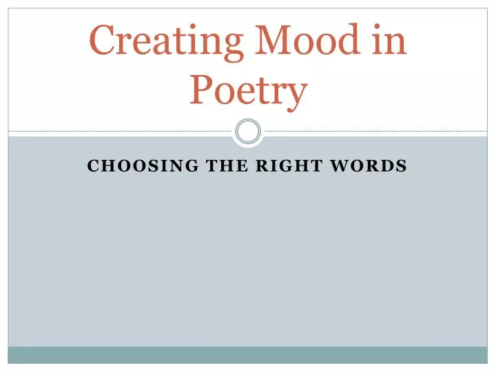 creating mood in poetry