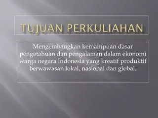 tujuan perkuliahan