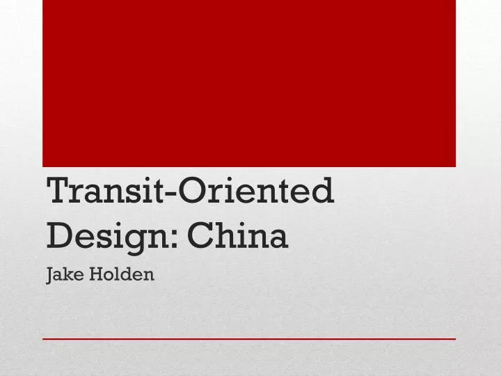 transit oriented design china
