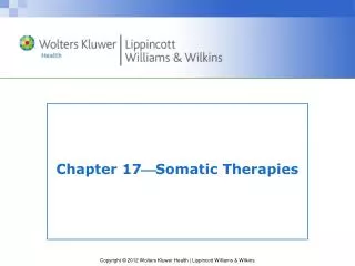 Chapter 17 ? Somatic Therapies