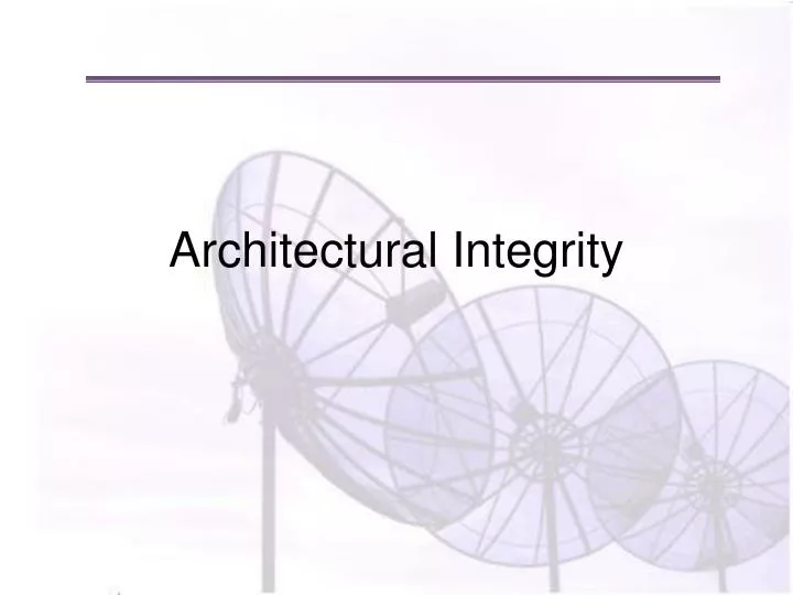 architectural integrity