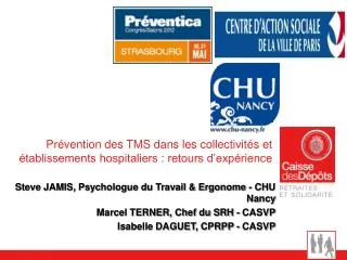 pr vention des tms dans les collectivit s et tablissements hospitaliers retours d exp rience