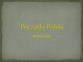 pocz tki polski