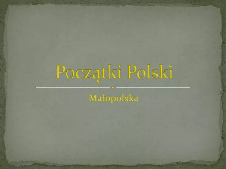 pocz tki polski