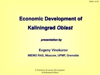 Economic Development of Kaliningrad Oblast