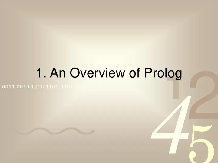 1 an overview of prolog