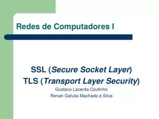 redes de computadores i