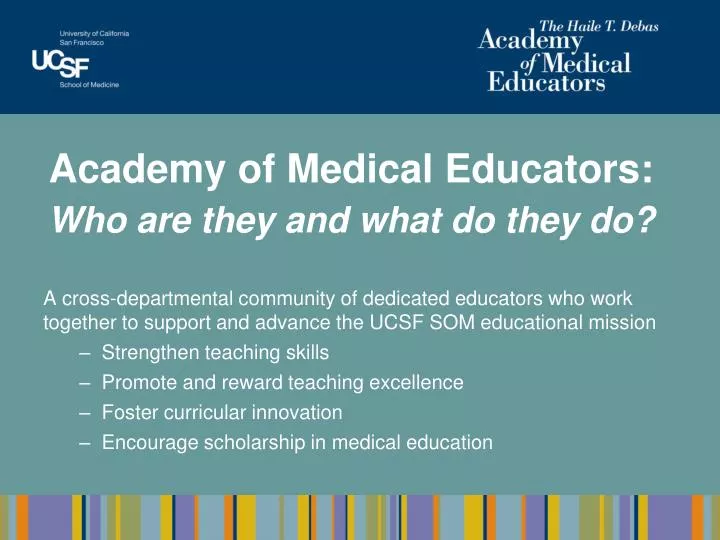 academy of medical educators who are they and what do they do