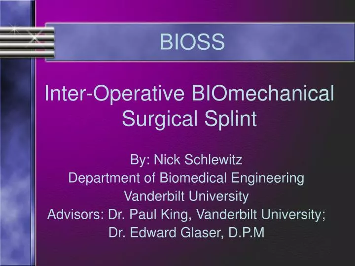 inter operative biomechanical surgical splint