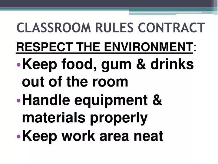 classroom rules contract