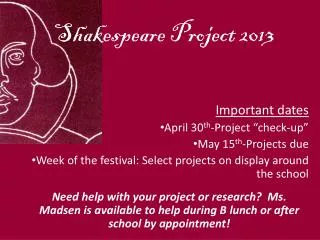 Shakespeare Project 2013