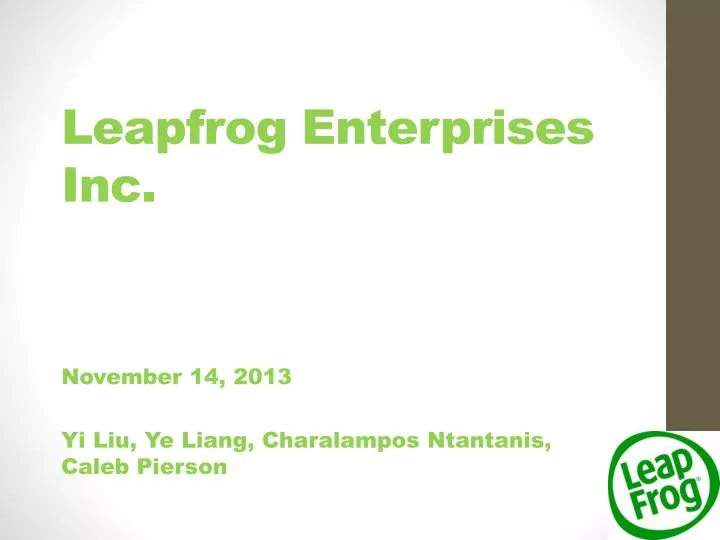 leapfrog enterprises inc