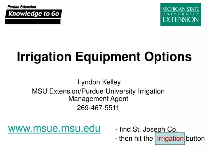 irrigation equipment options