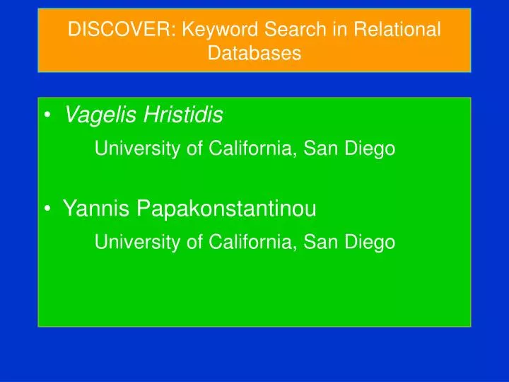 discover keyword search in relational databases