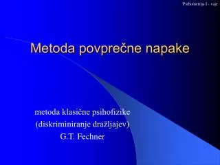 metoda povpre ne napake