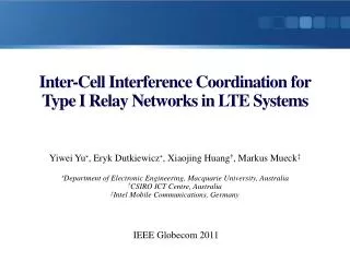 Inter-Cell Interference Coordination for Type I Relay Networks in LTE Systems