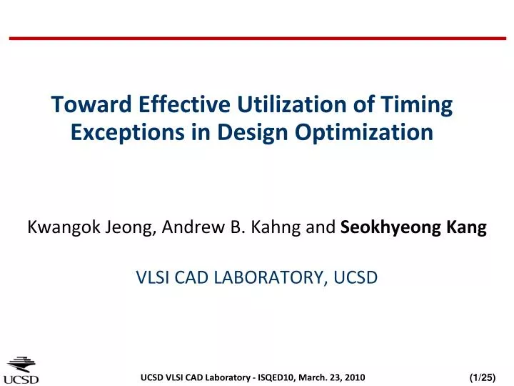 toward effective utilization of timing exceptions in design optimization
