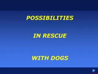 POSSIBILITIES IN RESCUE WITH DOGS