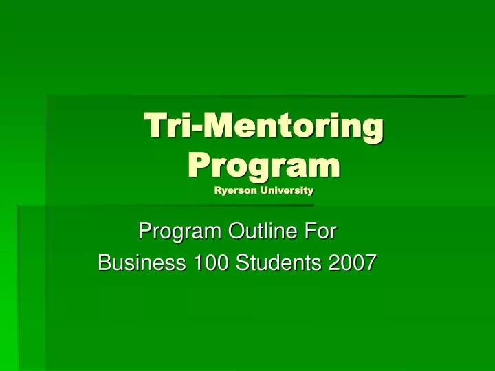 tri mentoring program ryerson university