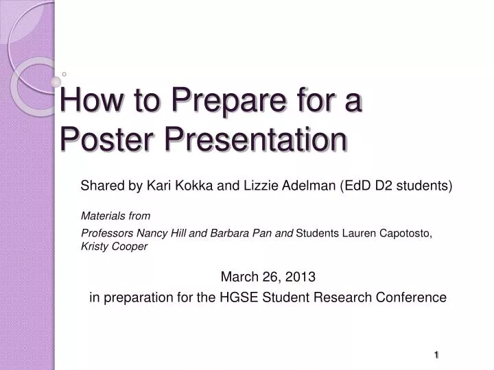 how to prepare for a poster presentation
