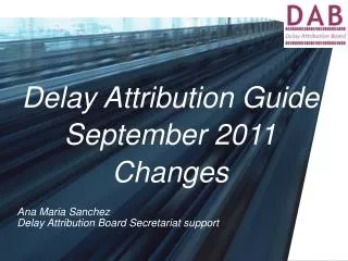 Delay Attribution Guide September 2011 Changes