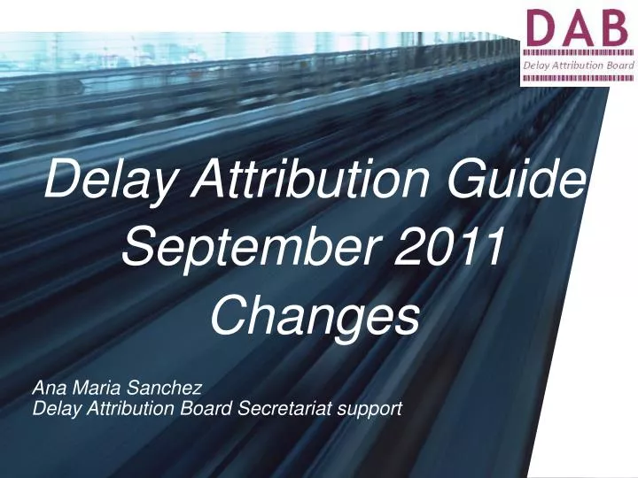 delay attribution guide september 2011 changes