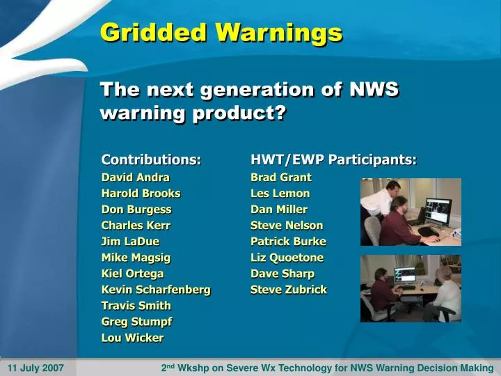 gridded warnings the next generation of nws warning product