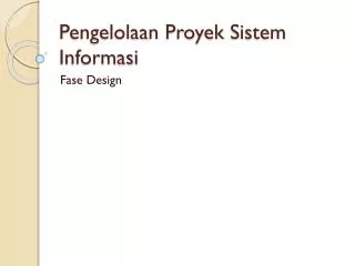 pengelolaan proyek sistem informasi