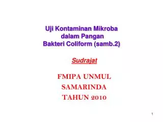 uji kontaminan mikroba dalam pangan bakteri coliform samb 2