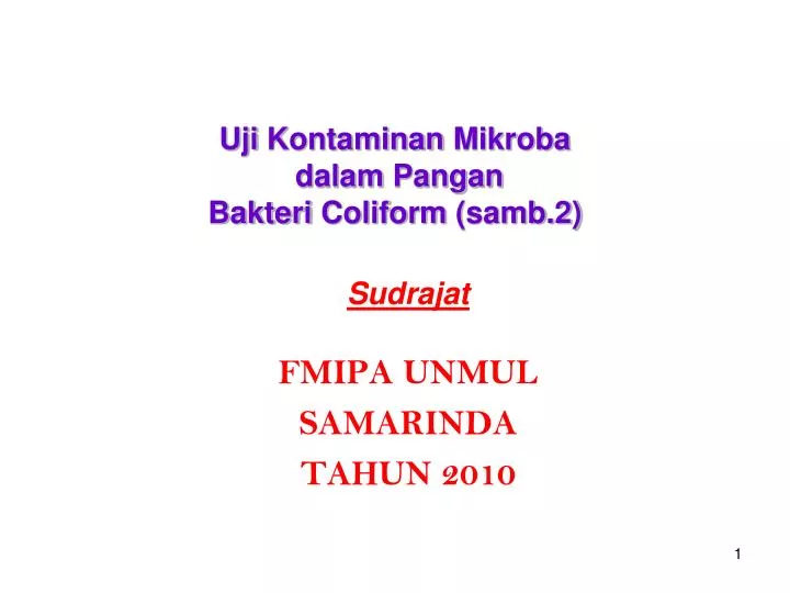 uji kontaminan mikroba dalam pangan bakteri coliform samb 2