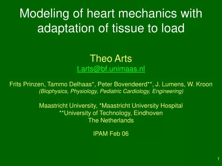 modeling of heart mechanics with adaptation of tissue to load