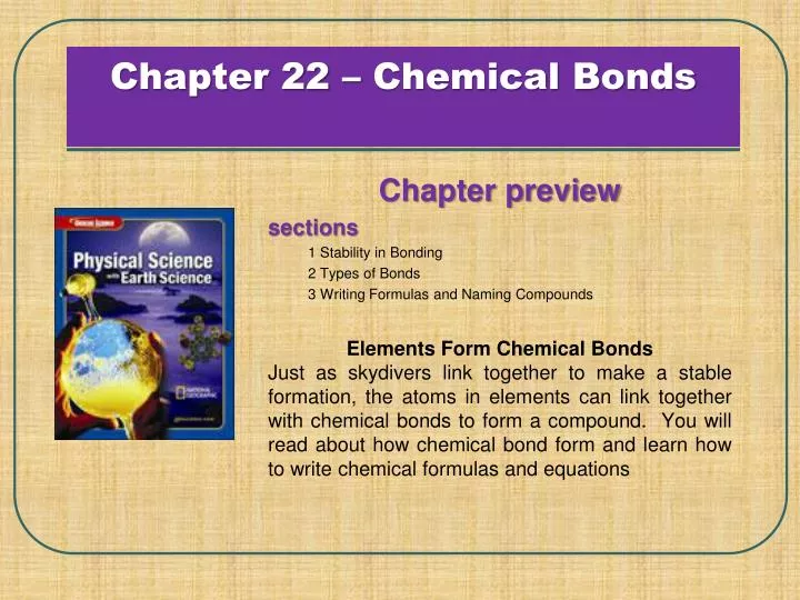 chapter 22 chemical bonds