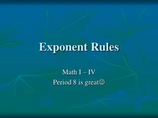 Exponent Rules